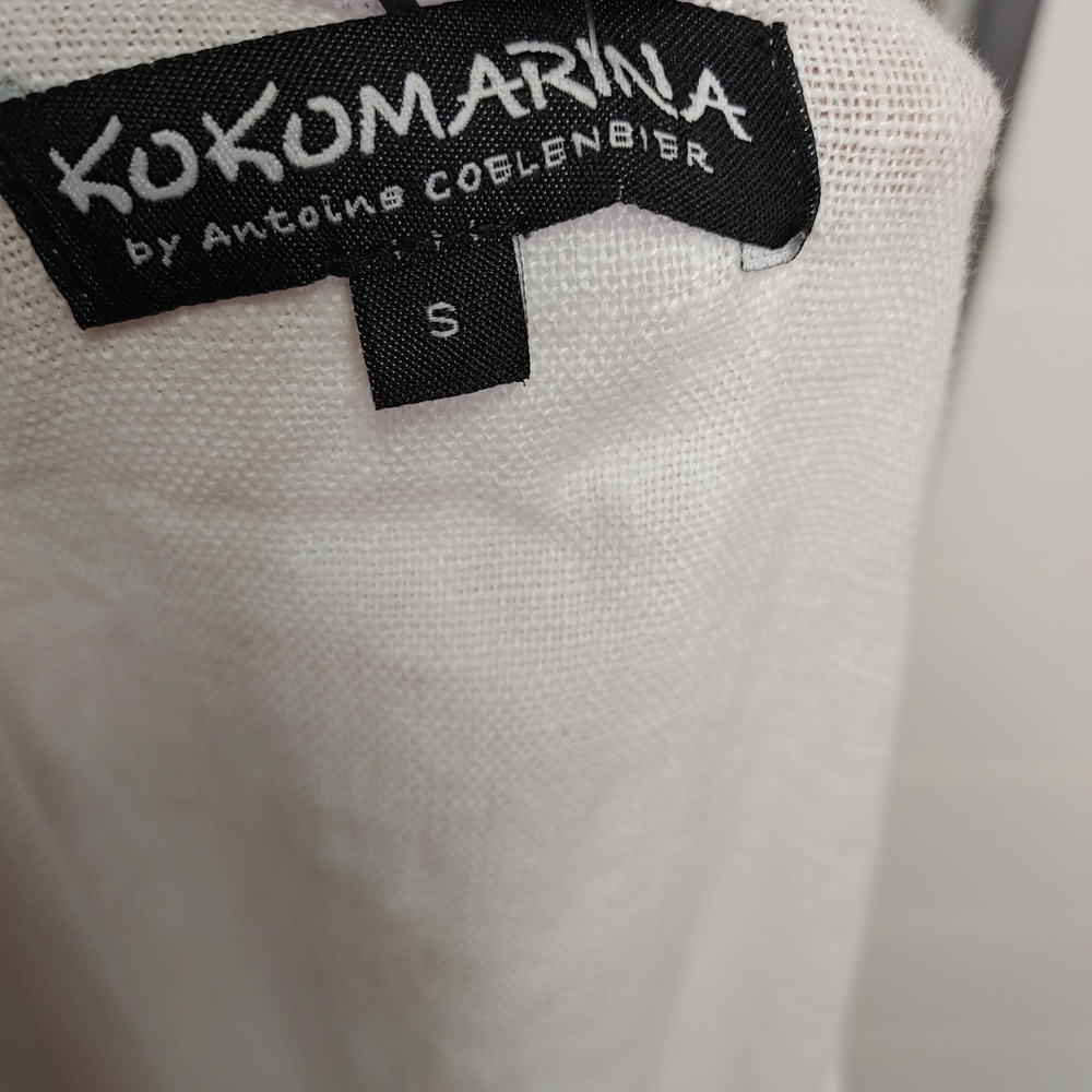 Kokomarina 100% linen white lagenlook cocoon dress S - Picture 10 of 12